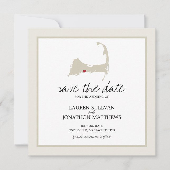 Osterville Cape Cod Wedding Save the Date (Front)