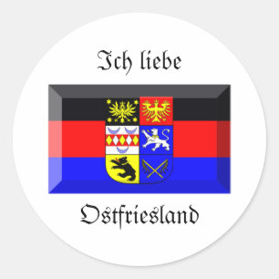 Ostfriesland Flag Gem Classic Round Sticker