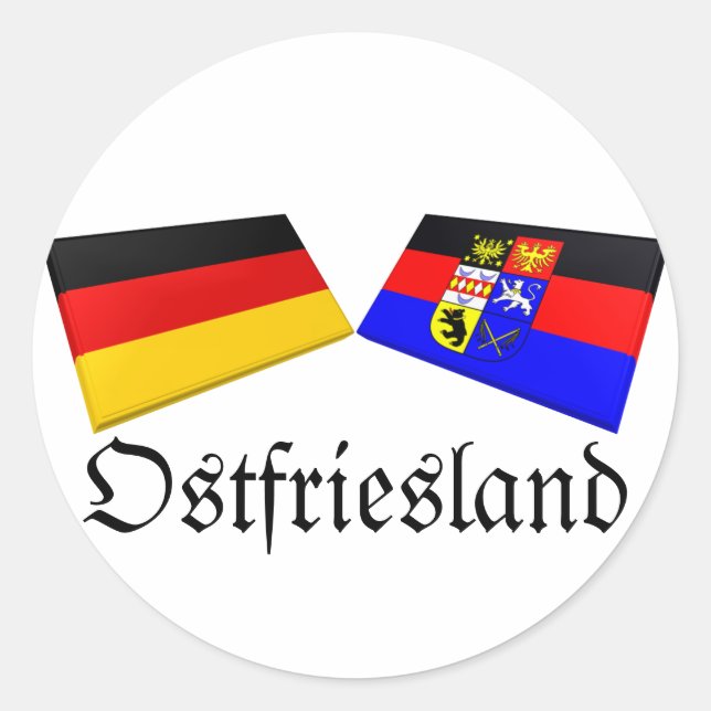 Ostfriesland, Germany Flag Tiles Classic Round Sticker (Front)