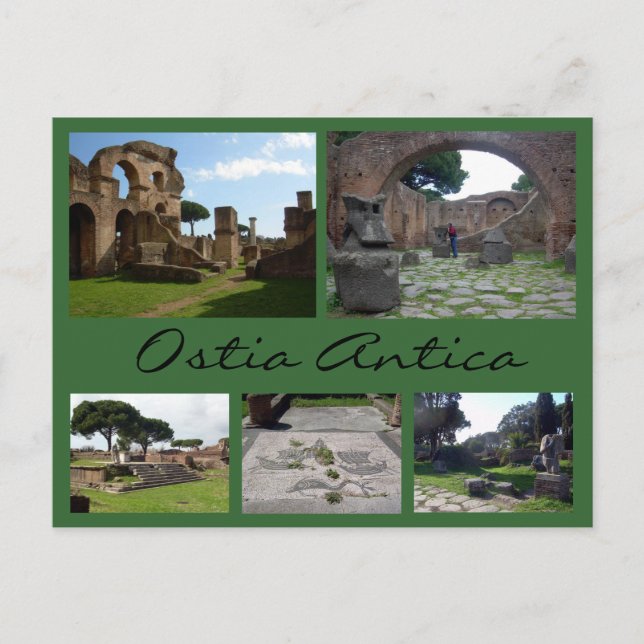 Ostia Antica Collage (Roman Ruins), Rome Postcard (Front)