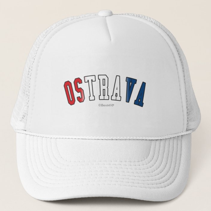 Ostrava in Czech Republic National Flag Colors Hat