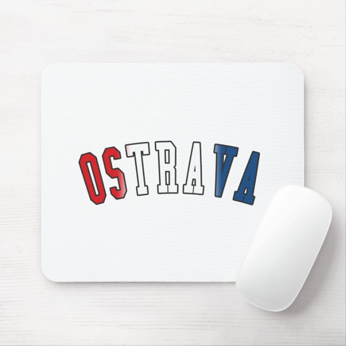 Ostrava in Czech Republic National Flag Colors Mouse Pad