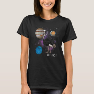 Ostrich Astronaut Galaxy Space Bird T-Shirt