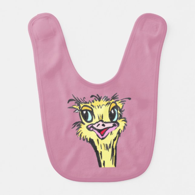 Ostrich Baby Bib cutomizable (Front)