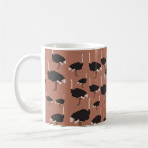 Ostrich Bird Illustration Pattern Coffee Mug