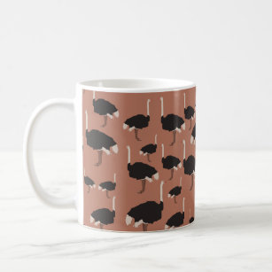 Ostrich Bird Illustration Pattern   Coffee Mug