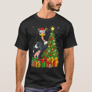 Ostrich Bird   Xmas Holiday Santa Ostrich Christma T-Shirt