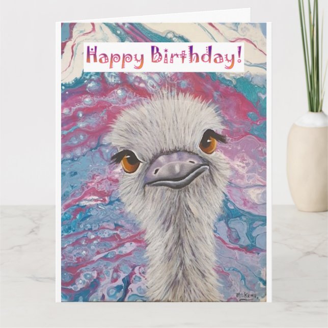 Ostrich Birthday Card (Front)