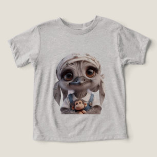Ostrich Chick in a Bandana with a Monkey Toddler T-shirt
