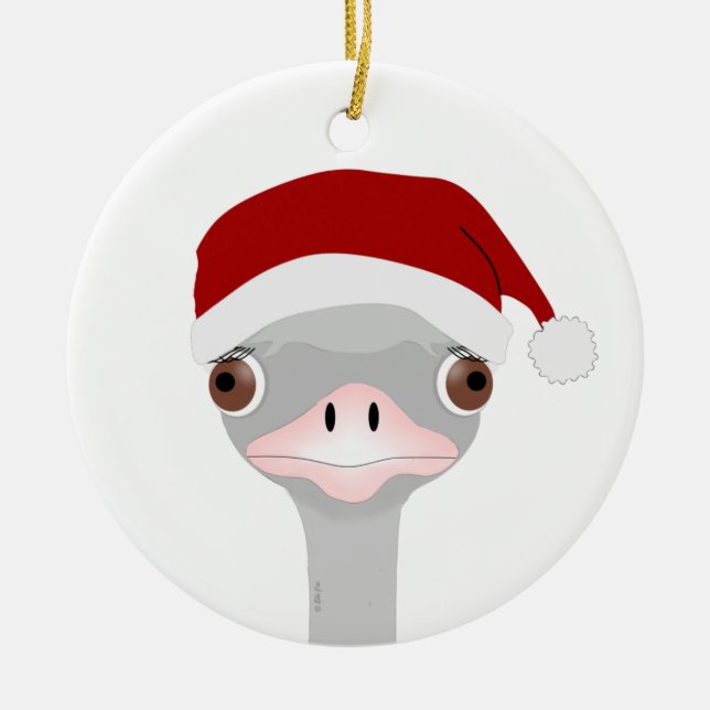 Ostrich Christmas Ornament (Front)