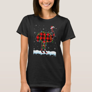 Ostrich Christmas Santa Hat Cute Animals Xmas Ligh T-Shirt
