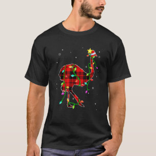 Ostrich Christmas Santa Hat Xmas Lights Holidays T-Shirt