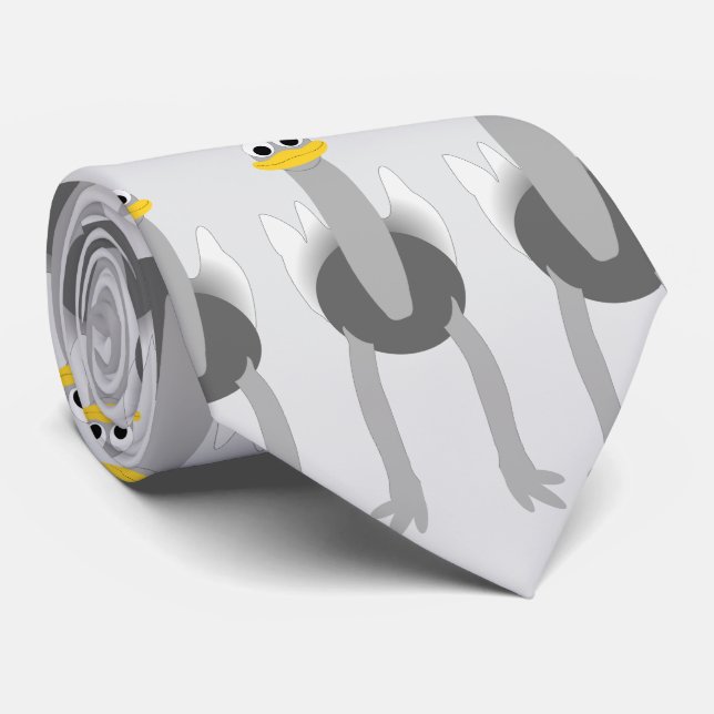 Ostrich Design Neck Tie (Rolled)