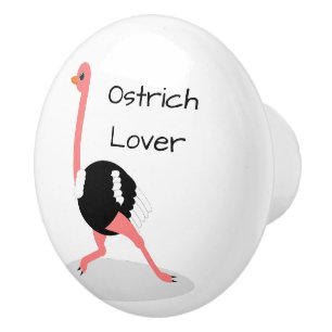 Ostrich Design Personalised Ceramic Knob