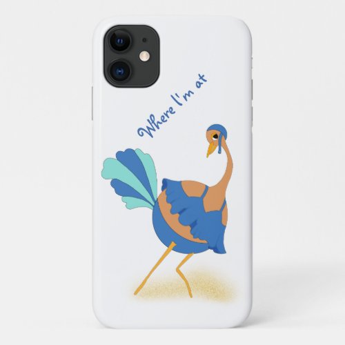 Ostrich Dressed for the Beach iPhone 11 Case