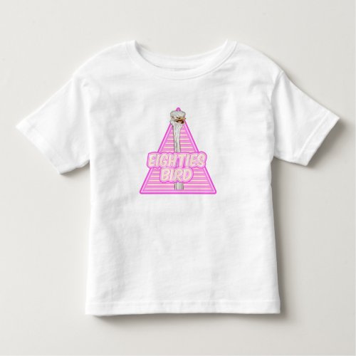 Ostrich Eighties Bird Toddler T_shirt