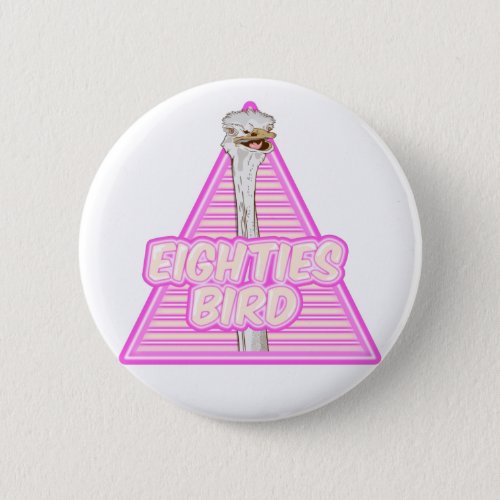 Ostrich Eighties Geometric Button