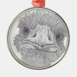 Ostrich Face Metal Ornament