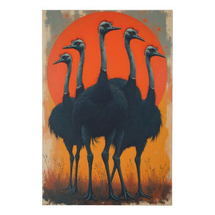 Ostrich Faux Canvas Print