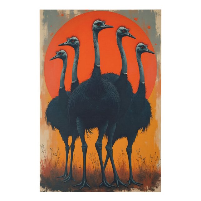 Ostrich Faux Canvas Print (Front)