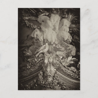 Ostrich feathers, Marie Antoinette's bed. Postcard