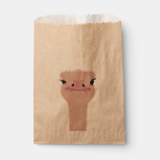 Ostrich funny face favor bag (Front)