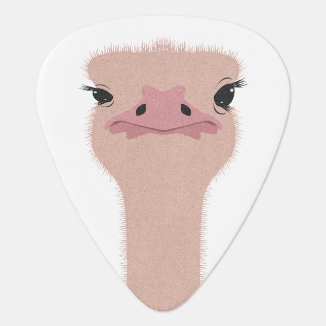 Ostrich funny face guitar pick (Front)