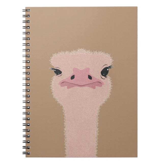 Ostrich funny face notebook (Front)