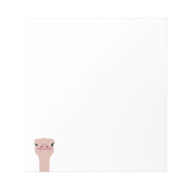 Ostrich funny face notepad (Front)