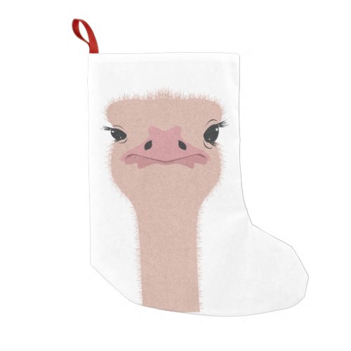 Ostrich funny face small christmas stocking