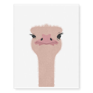 Ostrich funny face temporary tattoos