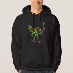 Ostrich Funny Puzzle Animals Autism Awareness Hoodie