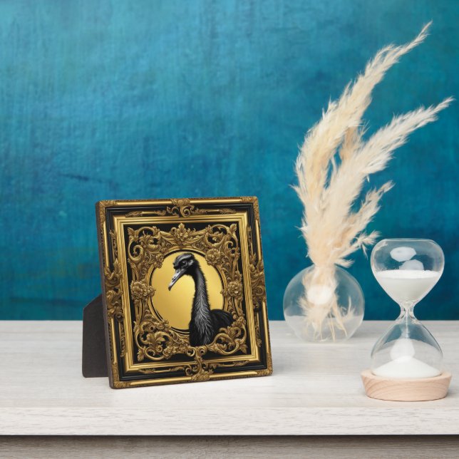 Ostrich gold ornamental frame (Insitu)