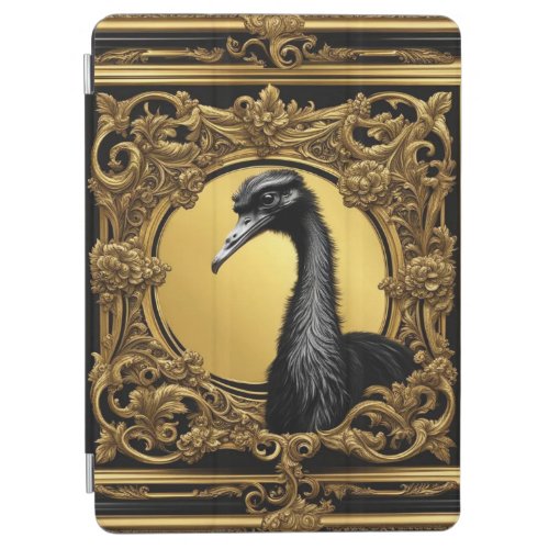 Ostrich gold ornamental frame iPad air cover