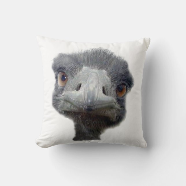 Ostrich head throw pillow (Front)