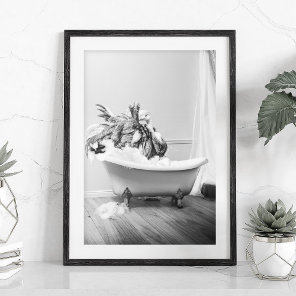 Ostrich in a bathtub Poster