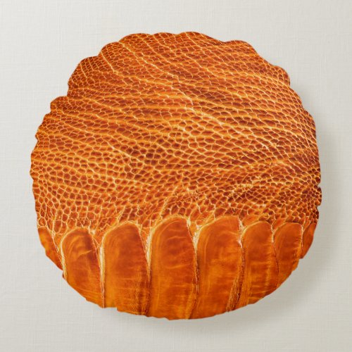 Ostrich leather texture round pillow