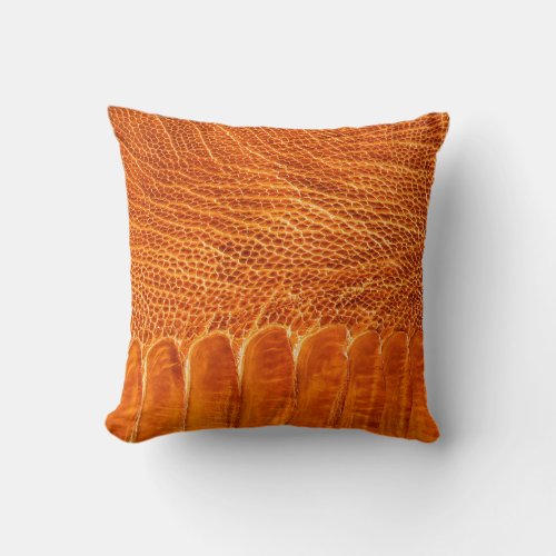 Ostrich leather texture throw pillow