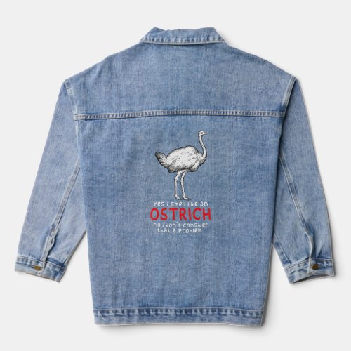 Ostrich Owner Flightless Bird   Vintage  Denim Jacket