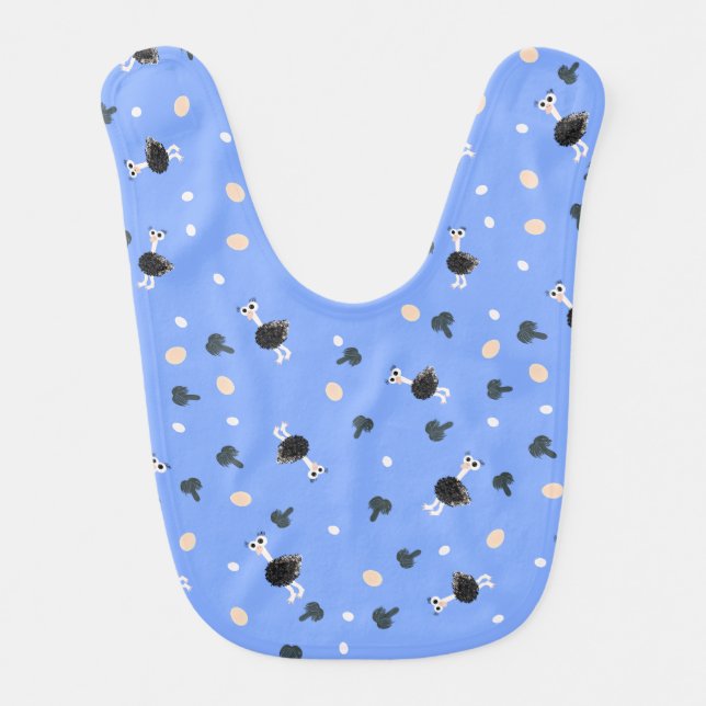 Ostrich pattern baby bib (Front)