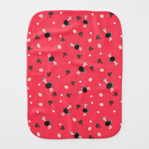 Ostrich pattern baby burp cloth
