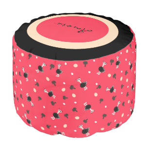 Ostrich pattern pouf