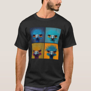 Ostrich Pop Illustration Colorful Animal Women 1 T-Shirt
