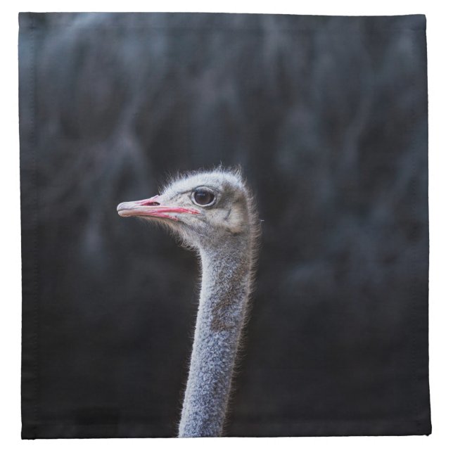 ostrich portrait     cloth napkin (Front)