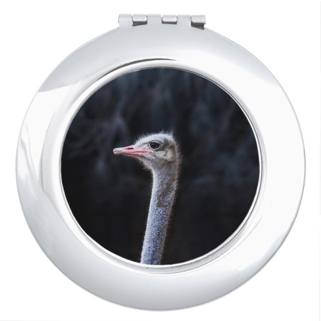 ostrich portrait     compact mirror (Front)