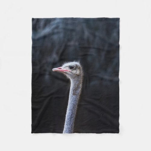 ostrich portrait  fleece blanket