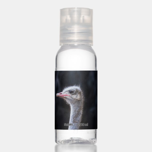 ostrich portrait     hand sanitizer (Front)