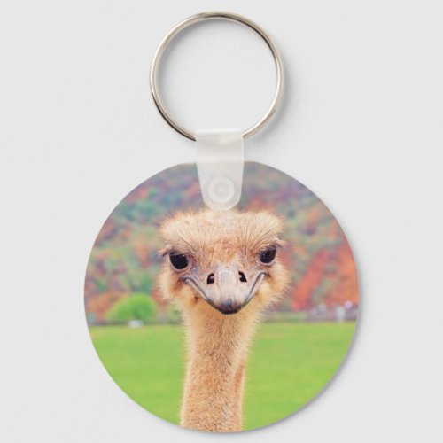 Ostrich portrait keychain