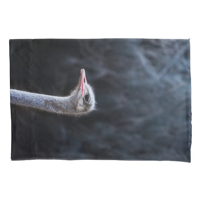 ostrich portrait  pillow case (Front)