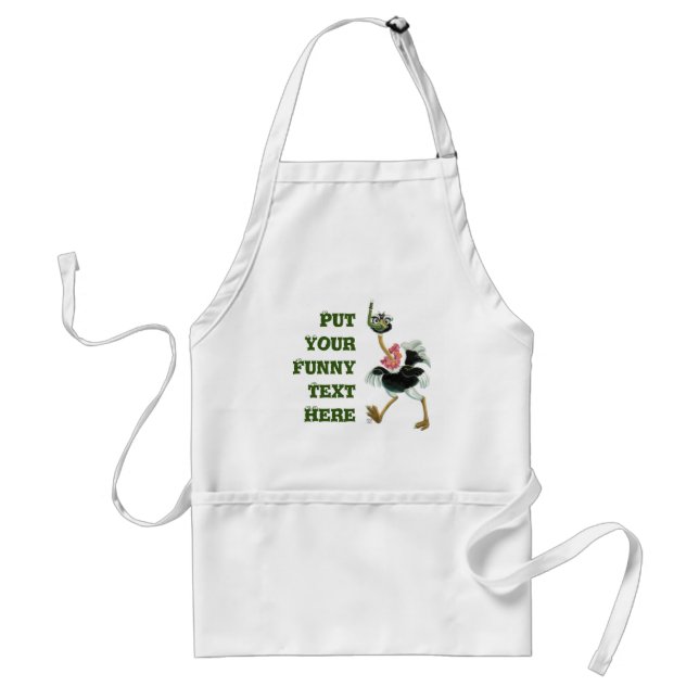 Ostrich Race in the Swamp Adult Apron (Front)